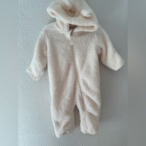 Hanna Andersson Cream Fleece Bunting Snowsuit